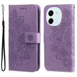 For Tecno Spark 30 5G / Pova 6 Neo 5G Seven-petal Flowers Embossing Leather Phone Case(Light Purple)