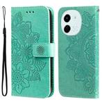 For Tecno Spark 30 5G / Pova 6 Neo 5G Seven-petal Flowers Embossing Leather Phone Case(Green)