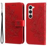 For Tecno Spark 40 Pro  4G Seven-petal Flowers Embossing Leather Phone Case(Red)