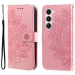 For Tecno Spark 40 Pro  4G Seven-petal Flowers Embossing Leather Phone Case(Rose Gold)