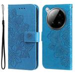 For Infinix Zero 40 4G / 5G Seven-petal Flowers Embossing Leather Phone Case(Blue)