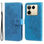 For Infinix Note 40 Pro 4G / 5G / Note 40 Pro+ Seven-petal Flowers Embossing Leather Phone Case(Blue)