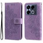 For Infinix Note 40 4G Seven-petal Flowers Embossing Leather Phone Case(Light Purple)