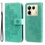 For Infinix Note 40 5G Seven-petal Flowers Embossing Leather Phone Case(Green)