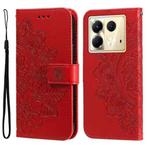 For Infinix Note 40 5G Seven-petal Flowers Embossing Leather Phone Case(Red)