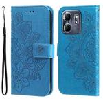 For Infinix Hot 50i / Smart 9 Seven-petal Flowers Embossing Leather Phone Case(Blue)