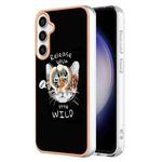 For Samsung Galaxy S24 FE 5G Electroplating Dual-side IMD Phone Case with Ring Holder(Natural Growth)