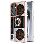 For Samsung Galaxy S25 Ultra 5G Electroplating Dual-side IMD Phone Case with Ring Holder(Retro Radio)