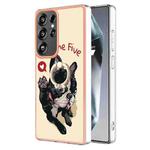 For Samsung Galaxy S25 Ultra 5G Electroplating Dual-side IMD Phone Case with Ring Holder(Lucky Dog)