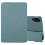 For Honor Pad X8a / X9 Tri-fold Silicone Leather Tablet Case(Dark Green)