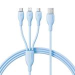 Baseus 1.3m Ultra-Fast 3 in 1 3.5A Fast Charging Cable(Blue)