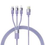 Baseus 1.3m Ultra-Fast 3 in 1 3.5A Fast Charging Cable(Purple)