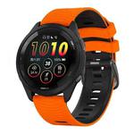 22mm Universal Curved Two Color Silicone Watch Band(Orange Black)