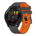 22mm Universal Curved Two Color Silicone Watch Band(Grey Orange)