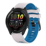 22mm Universal Curved Two Color Silicone Watch Band(Mist Grey Blue)