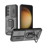 For Samsung Galaxy S25 5G Sliding Camshield TPU + PC Shockproof Phone Case with Holder(Black)