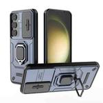 For Samsung Galaxy S25+ 5G Sliding Camshield TPU + PC Shockproof Phone Case with Holder(Blue)