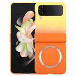 For Samsung Galaxy Z Flip3 Liquid PC Gradient MagSafe Phone Case(Yellow Orange)