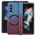 For Samsung Galaxy Z Fold4 Liquid PC Gradient MagSafe Phone Case(Blue Purple)