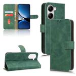 For Xiaomi Poco X7 Pro / Redmi Turbo 4 Skin Feel Magnetic Flip Leather Phone Case(Green)