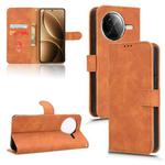 For Xiaomi Poco F7 Pro / F7 Ultra Skin Feel Magnetic Flip Leather Phone Case(Brown)