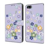 For iPhone 7 / 8 / SE 2022 Fresh Painted Leather Phone Case(Purple Floral)