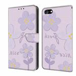 For iPhone 7 / 8 / SE 2022 Fresh Painted Leather Phone Case(Small Lilac Flowers)