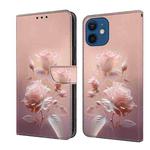 For iPhone 12 mini Fresh Painted Leather Phone Case(Ceramic Flowers)