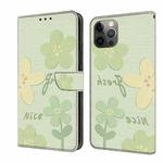For iPhone 11 Pro Max Fresh Painted Leather Phone Case(Fresh Flowers)