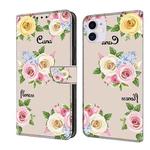 For iPhone 11 Fresh Painted Leather Phone Case(Colored Flowers)