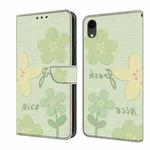 For iPhone XR Fresh Painted Leather Phone Case(Fresh Flowers)