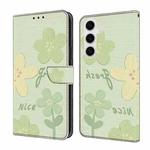 For Samsung Galaxy S24 5G Fresh Painted Leather Phone Case(Fresh Flowers)