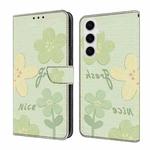 For Samsung Galaxy S24 FE 5G Fresh Painted Leather Phone Case(Fresh Flowers)