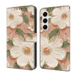 For Samsung Galaxy S24 FE 5G Fresh Painted Leather Phone Case(Sunflower)