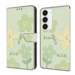 For Samsung Galaxy S23+ 5G Fresh Painted Leather Phone Case(Fresh Flowers)