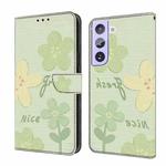 For Samsung Galaxy S22+ 5G Fresh Painted Leather Phone Case(Fresh Flowers)