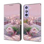 For Samsung Galaxy S21+ 5G Fresh Painted Leather Phone Case(Garden)