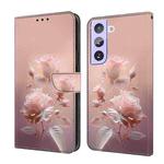 For Samsung Galaxy S21+ 5G Fresh Painted Leather Phone Case(Ceramic Flowers)