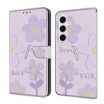 For Samsung Galaxy A16 5G Fresh Painted Leather Phone Case(Small Lilac Flowers)