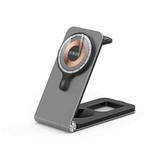 DUZZONA W22 15W 3 in 1 Foldable Magnetic Wireless Charging Stand(Grey)