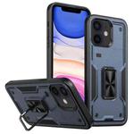For iPhone 11 Ring Holder PC Hybrid TPU Phone Case(Navy Blue)