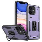 For iPhone 11 Ring Holder PC Hybrid TPU Phone Case(Purple)