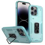 For iPhone 14 Pro Ring Holder PC Hybrid TPU Phone Case(Blue)