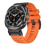 For Samsung Galaxy Watch Ultra 47mm Steel Buckle Fluororubber Watch Band(Black Orange)