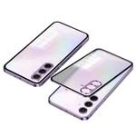 For Samsung Galaxy S24 FE 5G Snap Buckle Metal Frame Frosted Phone Case(Purple)
