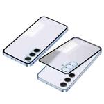 For Samsung Galaxy S24 FE 5G Snap Buckle Metal Frame Frosted Phone Case(Blue)