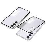 For Samsung Galaxy S24 FE 5G Snap Buckle Metal Frame Frosted Phone Case(Silver)