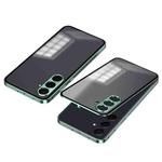 For Samsung Galaxy S24 FE 5G Snap Buckle Metal Frame Frosted Phone Case(Green)