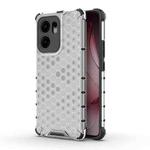 For OPPO Reno13 F 5G Global Honeycomb Shockproof Phone Case(White)