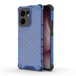 For OPPO Reno13 F 5G Global Honeycomb Shockproof Phone Case(Blue)